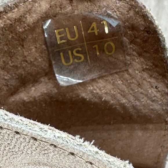 Musse & Cloud Caila Bootie Womens 10 Leather Perforated Hook & Loop Flat Beige - Picture 11 of 12